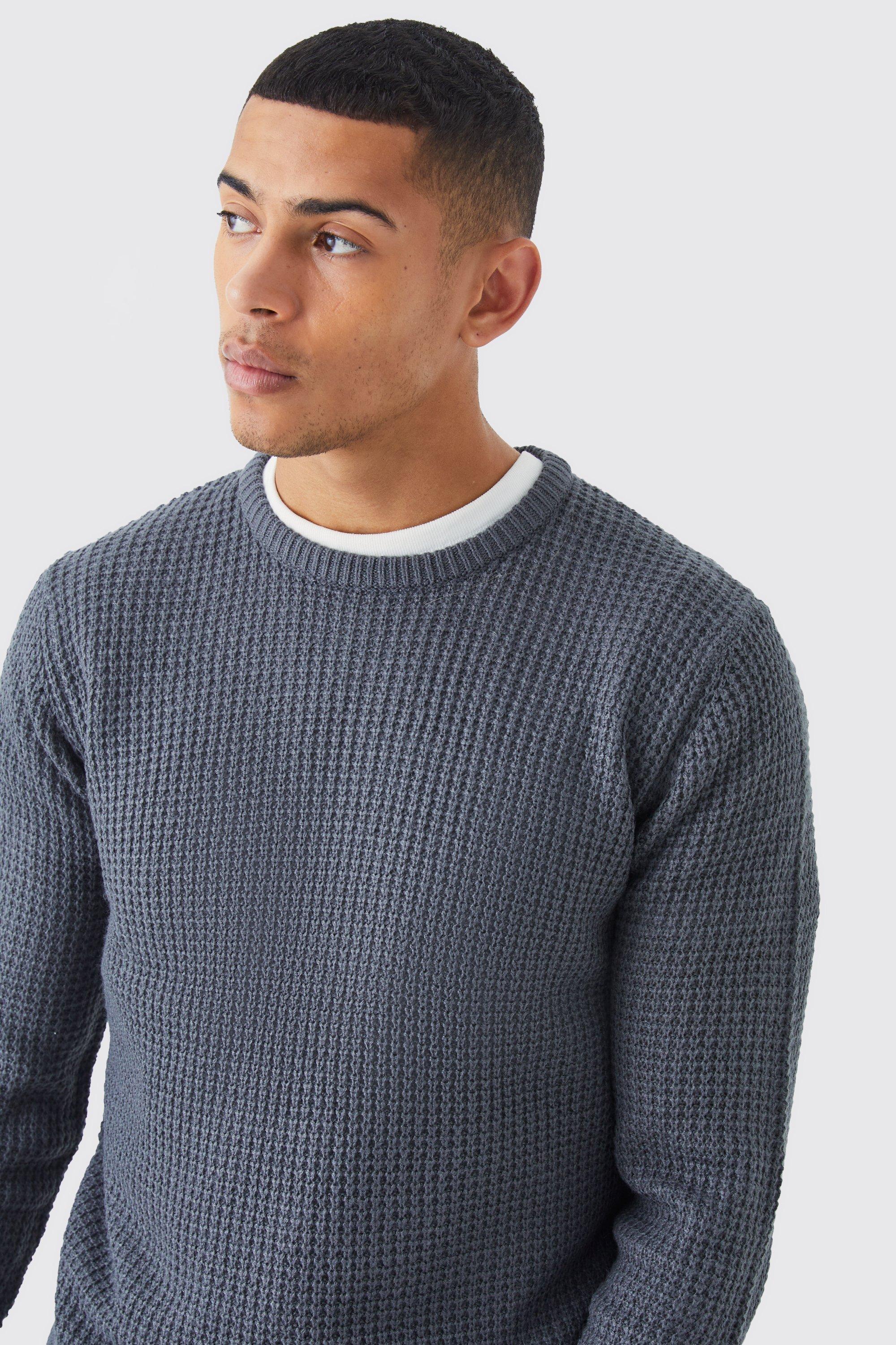 Regular Fit Waffle Knit Jumper